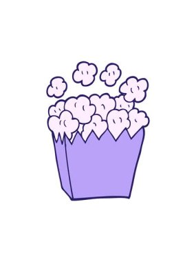 Çizgi film çizgi filmlerinin hareketli animasyonları. Patlamış mısır.