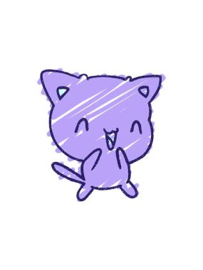 Mutlu Kedi Tebeşiri Çiziminin dönen hareketli animasyonu