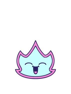 Bir ateş dizaynının tatlı çizgi filminin yükseliş ve yüzme animasyonu