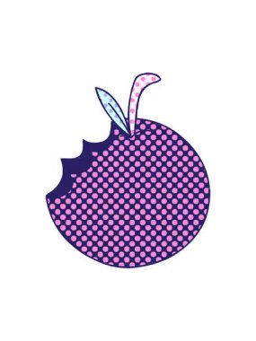 pixelize effect animation of comic book style quirky cartoon apple