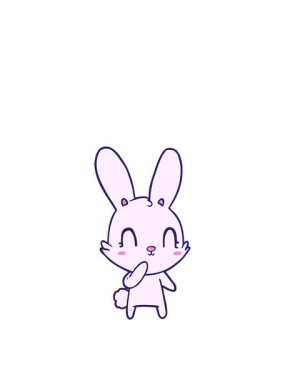 Sevimli tavşan çiziminin yükseliş ve yüzme animasyonu