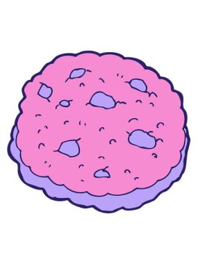 Çikolata parçalı kurabiye çizgi filminin titreşimli animasyonu