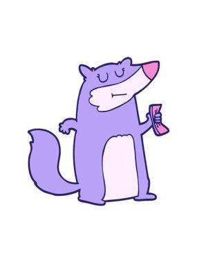 Nakit para tutan porsuk çizgi filminin animasyonu.