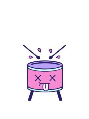 Bir davul tasarımının karikatürünü büyütüyorum.