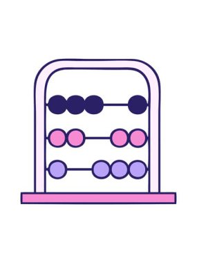 Matematik abaküsünün tatlı çizgi filminin hareketli animasyonu