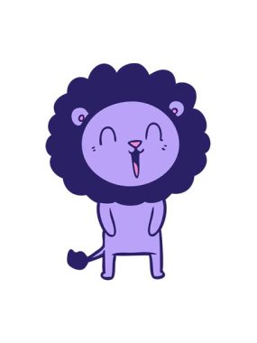 Gülen aslan çizgi filminin hareketli animasyonu