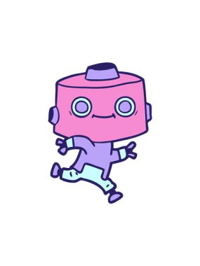 Çizgi film android görüntüsünün dikkat çekici animasyonu