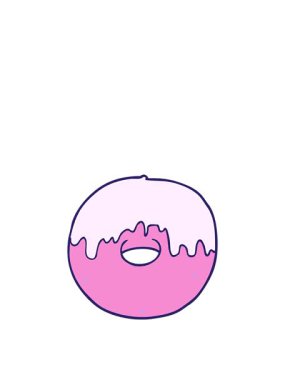 Çizgi film donut tasarımının yükseliş ve yüzme animasyonu