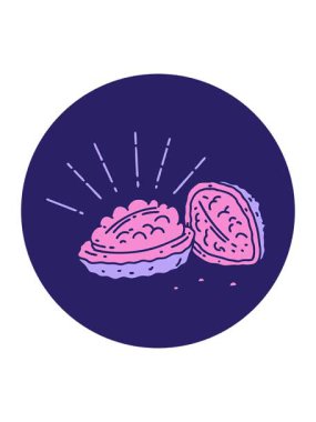 Dövme stili ceviz kabuklu bir ikonun basınçlı canlandırması