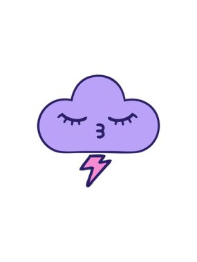 Bir fırtına bulutu çiziminin tatlı çizgi filminin bölücü etkisi