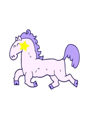 Parlayan yıldızlar çizgi film aygırının animasyonunu etkiler.