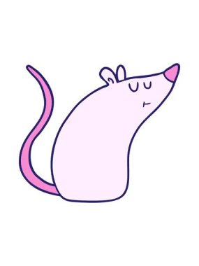 beyaz fare çizgi filminin efekt canlandırmasını renklendir