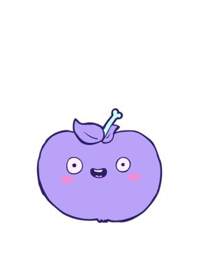 rise and float animation of freehand cartoon apple