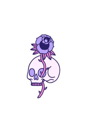 Dövmenin animasyonunu geleneksel kafatası ve gül çizimine göre genişletiyorum.