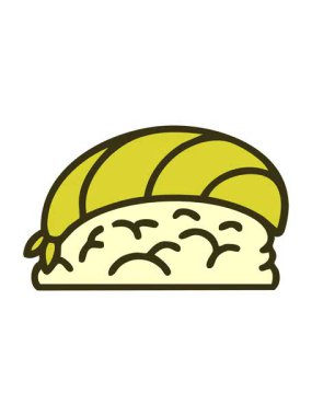 Japon nigiri suşisinin pirinç dizaynındaki renk değişimi