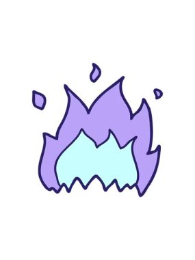 Bir çizgi film yangınının dönen hareket animasyonu