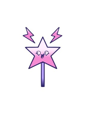 Sihirli bir değneğin gölgeli çizgi filminin hareketli animasyonu