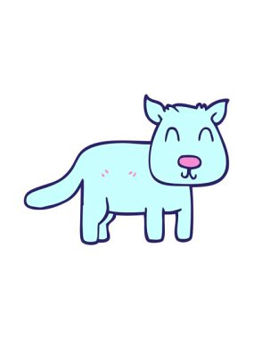 Karalama hareketli animasyon sakin köpek