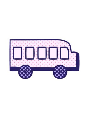 bir okul otobüsünün çizgi romanının animasyonunu canlandırın.