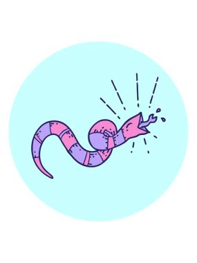 Dövme stili tıslayan yılanın titreşimli hareketli animasyonu