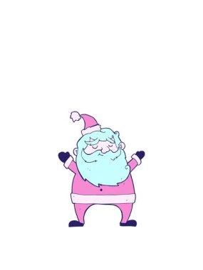 Neşeli Noel Baba karikatür çiziminin zıplama hareketi canlandırması