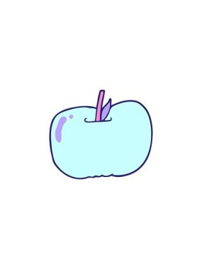 Bir elmanın çizgi filminin yıldız patlaması etkisi animasyonu