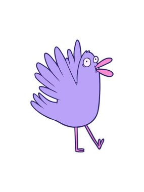 karikatür kuşunun ciyaklamasının animasyonunu durdur ve durdur