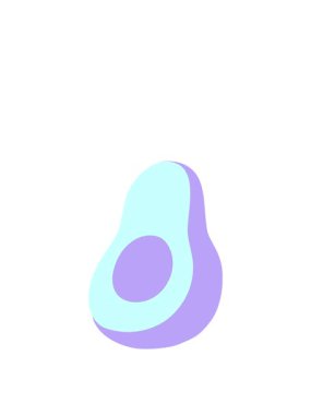 Avokado çizgi filminin yükseliş ve yüzme animasyonu