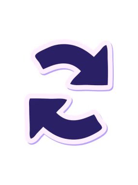 Tatlı bir çizgi filmin yön gösteren okunun titreşimli hareket canlandırması