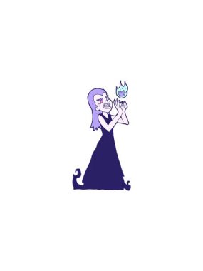 Çizgi film cadısı kadın büyüsünün gösterişli satış animasyonu