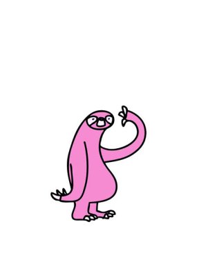 Elle çizilmiş çizgi film tembelinin animasyonunu büyütüyorum.