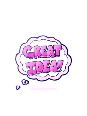 El yazması düşünce baloncuğu çizgi filmi Harika Fikir Sembolünün yanıp sönen radyal çizgileri