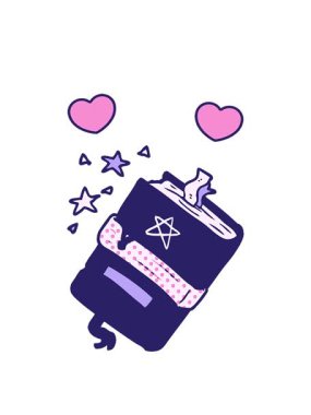 Karikatür cadısının büyü kitabının dönen kalp animasyonu