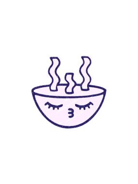 Sıcak Erişte Tebeşiri Çiziminin radyoaktif parlak animasyonu