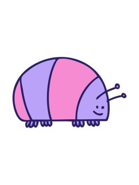 Garip çizgi film böceğinin ışık efekti animasyonu