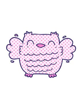 Baykuş çiziminin titreşimli hareketli animasyonu