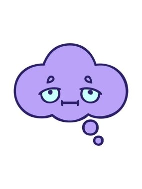 Bir düşünce baloncuğunun gradyan gölgelendirilmiş çizgi filminin efekt canlandırması