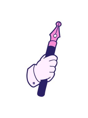 Dolmakalem tutan çizgi film karakterinin parlak ışık efekti