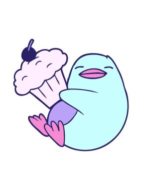 Çizgi film penguenini çörekle durdurup duraklat