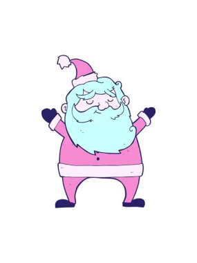 Neşeli Noel Baba çizgi film illüstrasyonunun pixelize etkisi