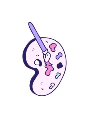 shivering motion animation of hand drawn quirky cartoon art pallette