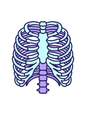 Dövmenin hareketli animasyonu geleneksel göğüs kafesi stilinde.