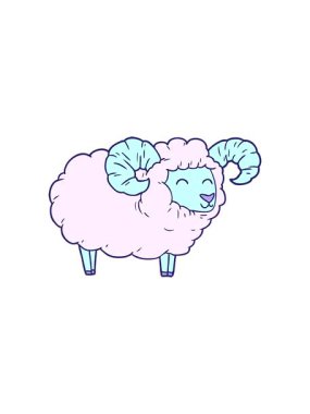 Çizgi film koçunun dönen hareketi