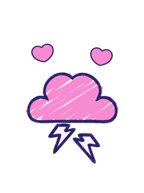 Bulut grafiğinin dönen kalp animasyonu