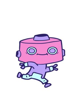 karikatür android görüntüsünün hareketli animasyonu