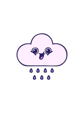 Sevimli yağmur bulutlarının gösterişli satış animasyonu