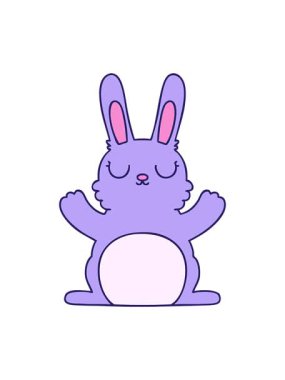 el çizimi çizgi film tavşanının hareketli animasyonu