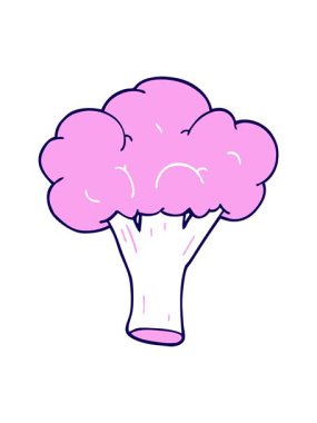 Çizgi film karalama brokolisinin neon ışık efekti animasyonu