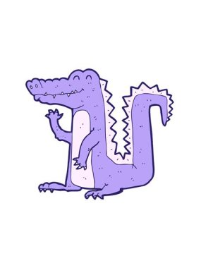 Çizgi film timsahının hareketli animasyonu