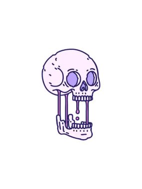 Geleneksel bir kafatası ikonu tarzında dövmenin gösterişli satış animasyonu